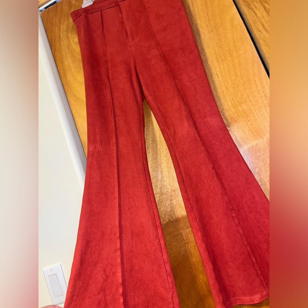 Suede Boot Cut burnt orange pants size Medium